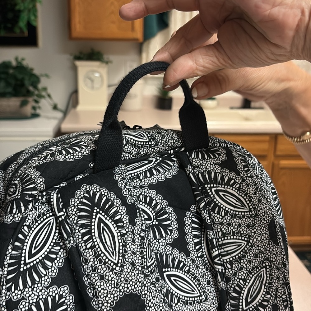 Vera Bradley Black and White Floral Backpack - Picture 6 of 9